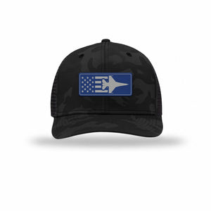 F-16 Aircraft Flag — BLACK CAMO/BLACK