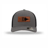 F-35 Aircraft Flag Flexfit Leather Patch Structured Trucker - GRAPHITE/BLACK