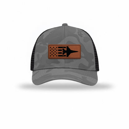 F-16 Aircraft Flag — GREY CAMO/BLACK