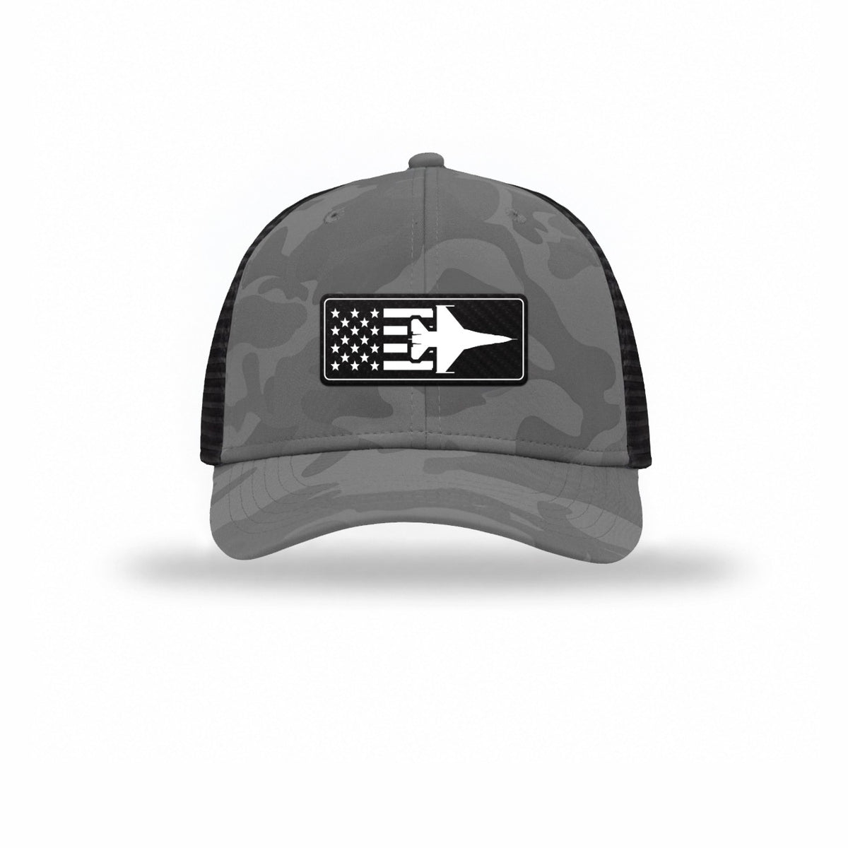 F-16 Aircraft Flag — GREY CAMO/BLACK