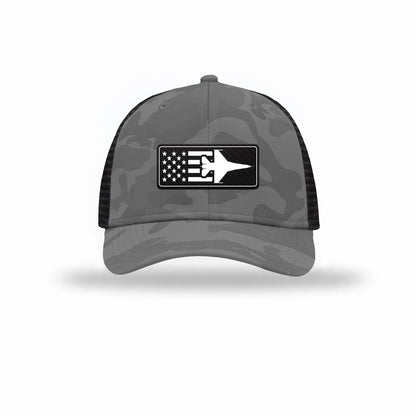 F-16 Aircraft Flag — GREY CAMO/BLACK