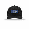 F-35 Aircraft Flag Royal & Silver Patch Camo Structured Trucker - BLACK CAMO/BLACK