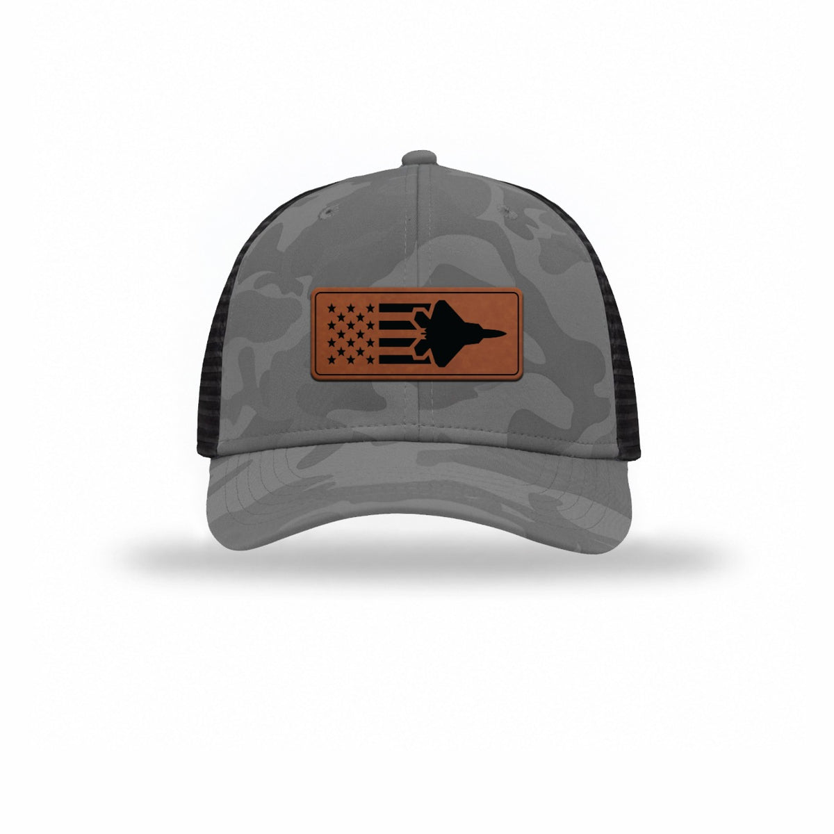 F-22 Aircraft Flag — GREY CAMO/BLACK