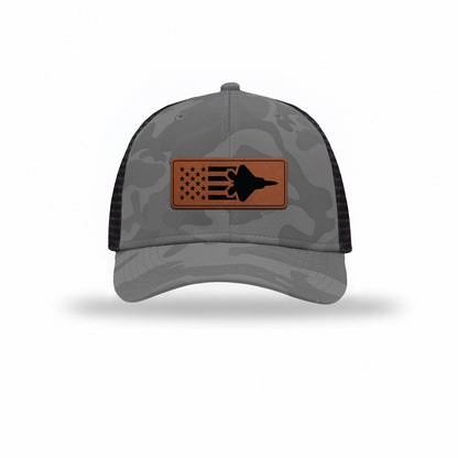 F-22 Aircraft Flag — GREY CAMO/BLACK
