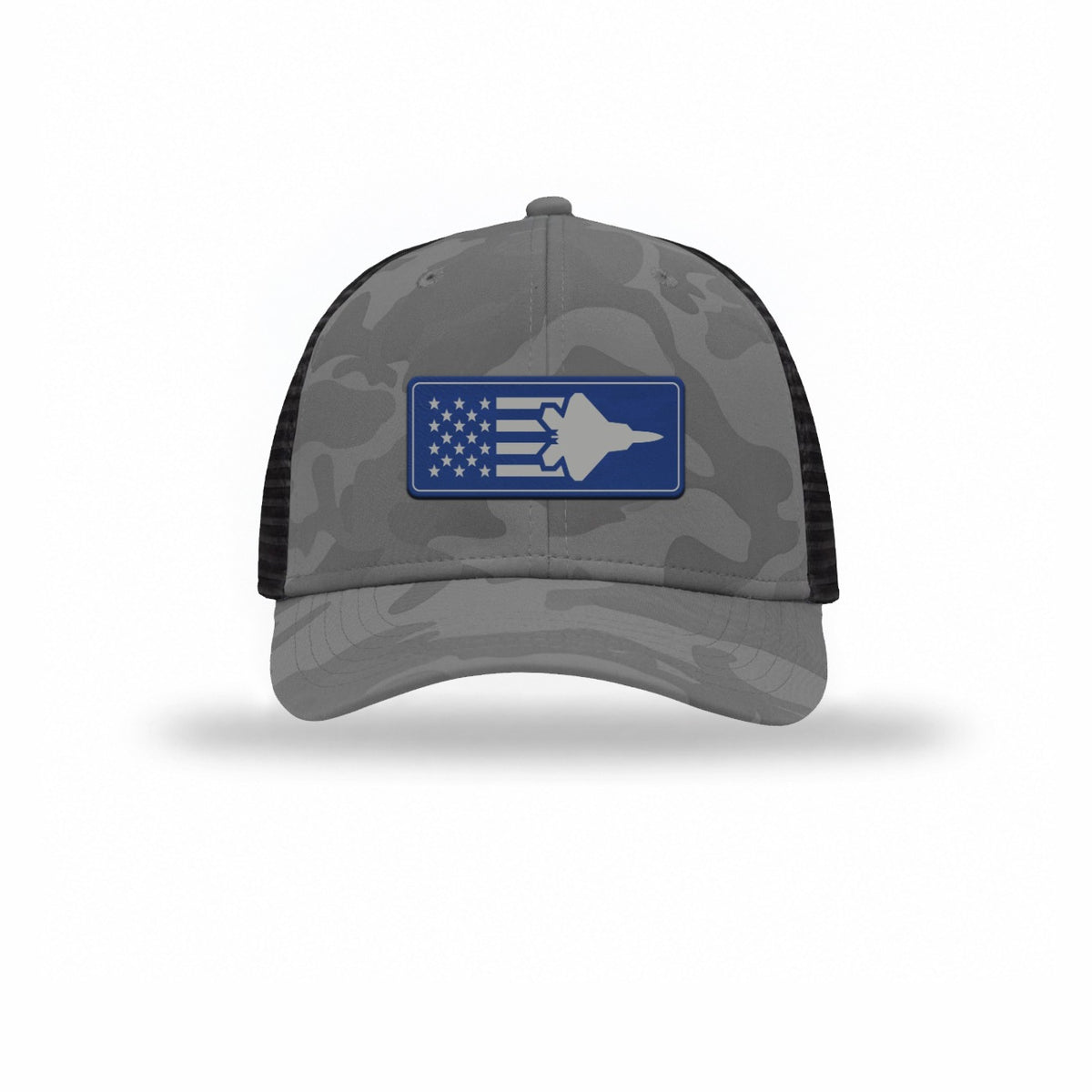 F-22 Aircraft Flag — GREY CAMO/BLACK