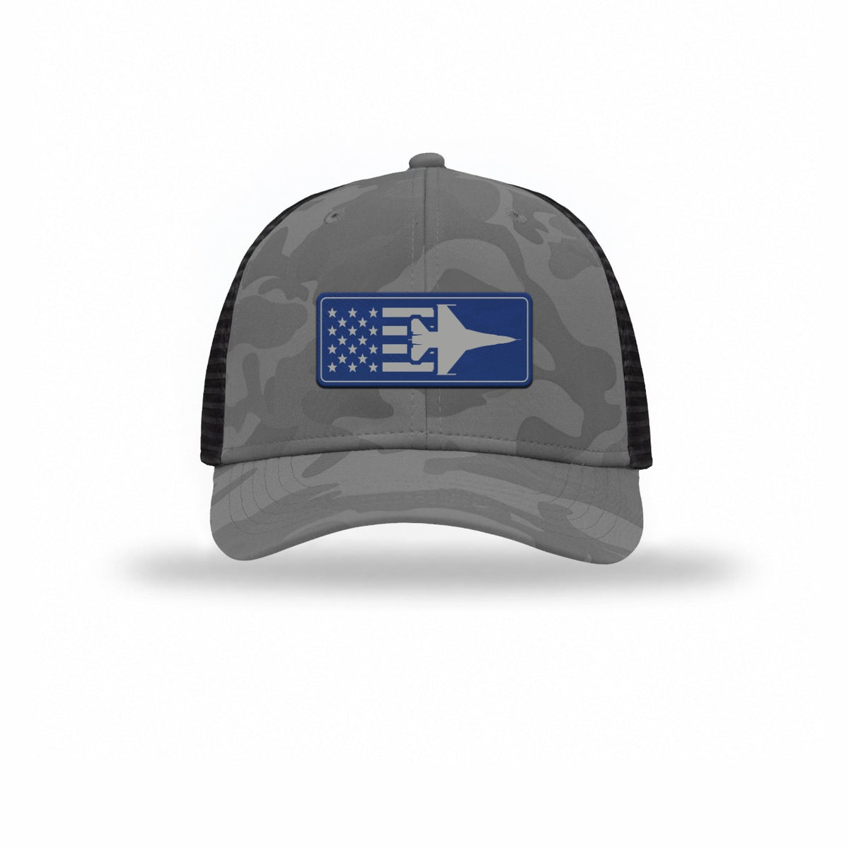 F-16 Aircraft Flag — GREY CAMO/BLACK