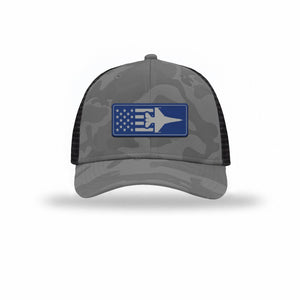 F-16 Aircraft Flag — GREY CAMO/BLACK