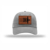 C-130 Aircraft Flag Leatherette Patch Dad Hat - GREY