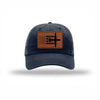 C-130 Aircraft Flag Leatherette Patch Dad Hat - NAVY