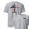 C-5 "Galaxy" Rivet Flag Front & Back T-Shirt - Heather Gray