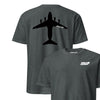 C-5 "Galaxy" Stealth Silhouette Front & Back T-Shirt - Charcoal Heather