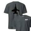 F-18 "Rhino" Stealth Silhouette Front & Back T-Shirt - Charcoal Heather