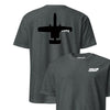 A-10 "Warthog" Stealth Silhouette Front & Back T-Shirt - Charcoal Heather