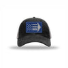 B-2 Aircraft Flag Royal & Silver Patch Soft Mesh Trucker - BLACK/CHARCOAL