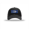 F-4 Aircraft Flag Royal & Silver Patch Soft Mesh Trucker - BLACK/CHARCOAL