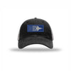 F-35 Aircraft Flag Royal & Silver Patch Soft Mesh Trucker - BLACK/CHARCOAL