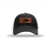 B-1 Aircraft Flag Leatherette Patch Soft Mesh Trucker - BLACK/CHARCOAL