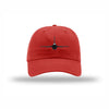 F-16 Fighting Falcon Silhouette Carbon Fiber Patch Dad Hat - RED