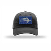 E-3 Aircraft Flag Royal & Silver Patch Dad Hat - BLACK