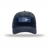 F-15 Aircraft Flag Royal & Silver Patch Dad Hat - NAVY