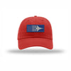 F-15 Aircraft Flag Royal & Silver Patch Dad Hat - RED