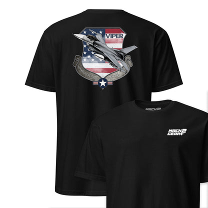 F-16 Viper Shield Flag Front & Back T-Shirt