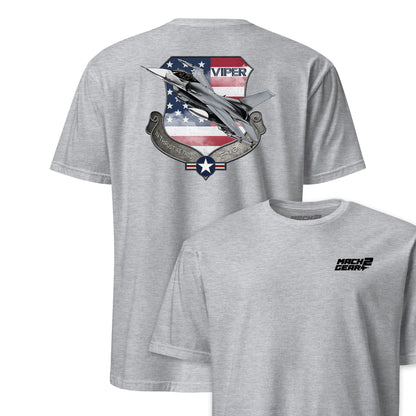 F-16 Viper Shield Flag Front & Back T-Shirt
