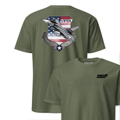 F-16 Viper Shield Flag Front & Back T-Shirt