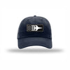 F-16 Aircraft Flag Carbon Fiber Patch Dad Hat - NAVY