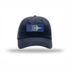 F-16 Aircraft Flag Royal & Silver Patch Dad Hat - NAVY