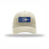 F-16 Aircraft Flag Royal & Silver Patch Dad Hat - STONE