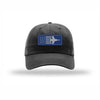 F-18 Aircraft Flag Royal & Silver Patch Dad Hat - BLACK