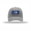 F-18 Aircraft Flag Royal & Silver Patch Dad Hat - GREY