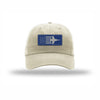 F-18 Aircraft Flag Royal & Silver Patch Dad Hat - STONE