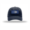 F-22 Aircraft Flag Royal & Silver Patch Dad Hat - NAVY