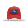 F-22 Aircraft Flag Royal & Silver Patch Dad Hat - RED