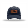 F-35 Aircraft Flag Leatherette Patch Dad Hat - NAVY