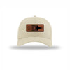 F-35 Aircraft Flag Leatherette Patch Structured Hat - STONE