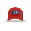 F-35 Aircraft Flag Royal & Silver Patch Structured Hat - RED