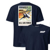 Go Higher Farther Faster Air Corps Recruiting Poster T-Shirt - Navy