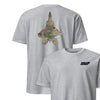 F-22 "Raptor" OCP Camo Silhouette Front & Back T-Shirt - Heather Gray