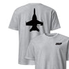F-18 "Rhino" Stealth Silhouette Front & Back T-Shirt - Heather Gray