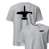 A-10 "Warthog" Stealth Silhouette Front & Back T-Shirt - Heather Gray