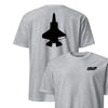 F-35 "Panther" Stealth Silhouette Front & Back T-Shirt - Heather Gray