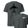 KC-135 "Stratotanker" Stealth Silhouette Front & Back T-Shirt - Charcoal Heather