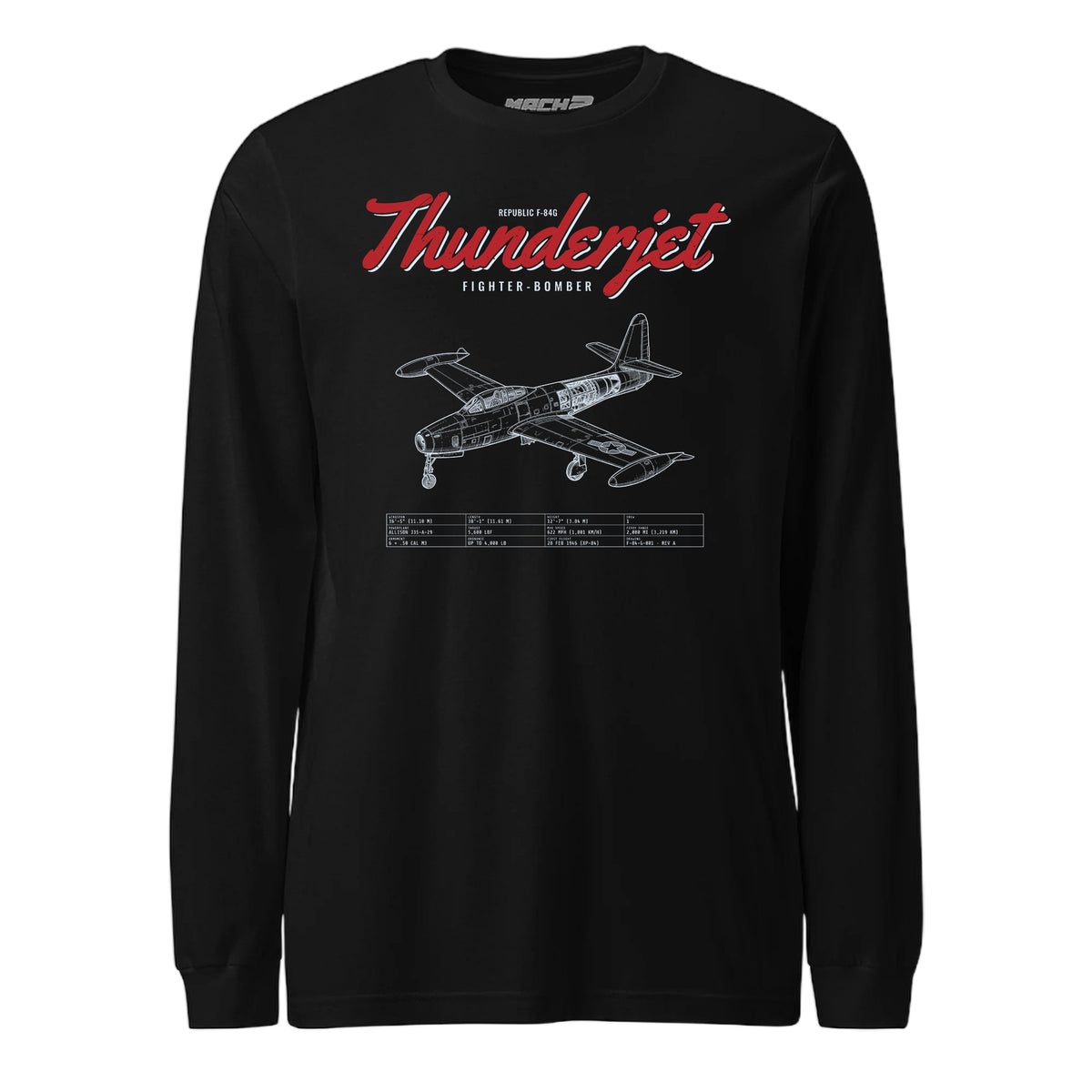 F-84g Thunderjet Blueprint — Black