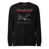 B-29 Superfortress Blueprint Long Sleeve T-Shirt - Black