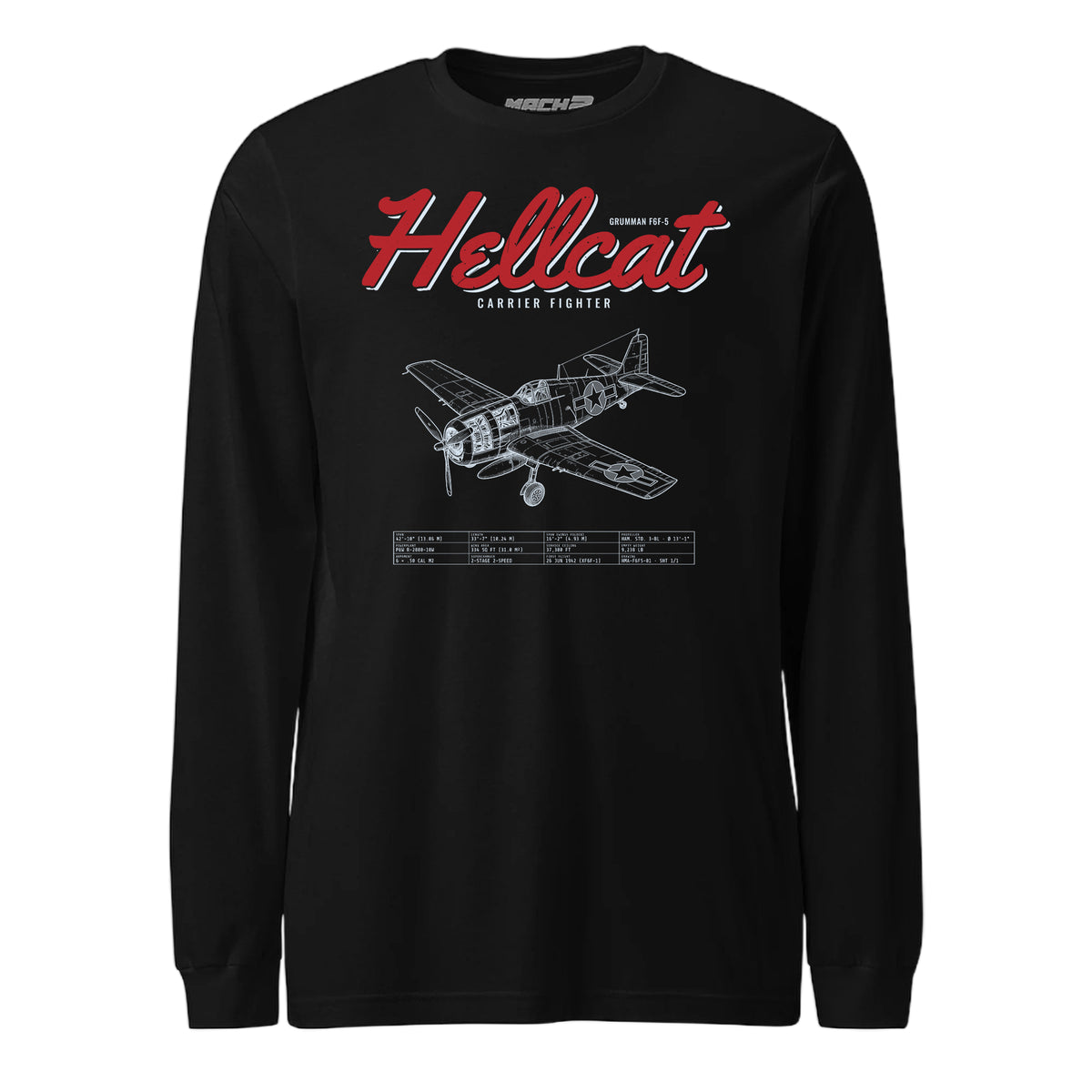F6f-5 Hellcat Blueprint — Black