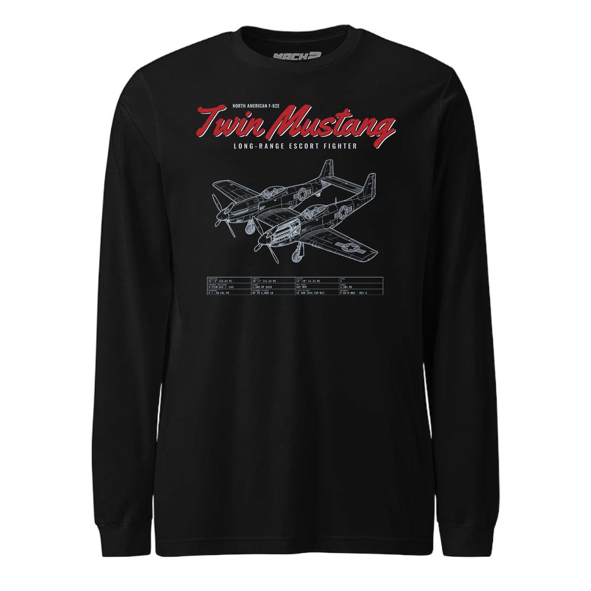 F-82e Twin Mustang Blueprint — Black
