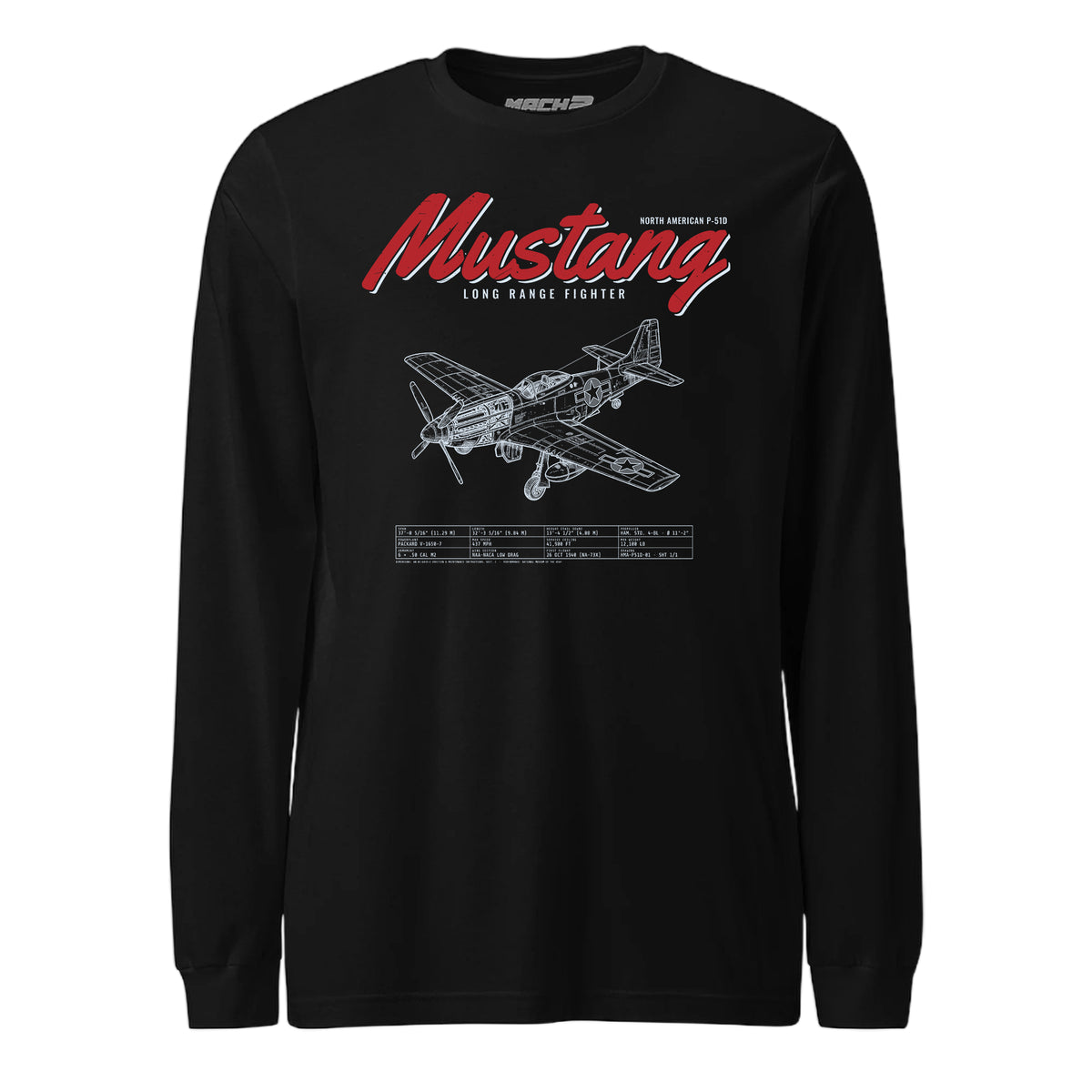 P-51d Mustang Blueprint — Black